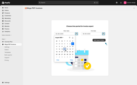 How to bulk export PDF invoices from Shopify store