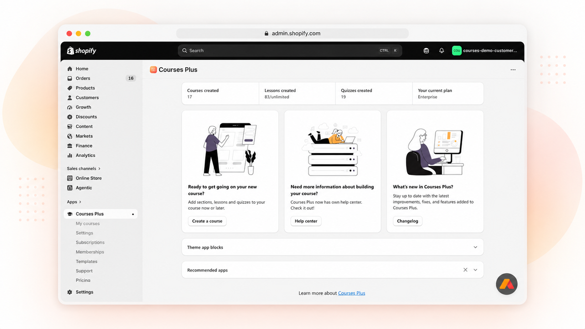 Courses Plus learning platform visual