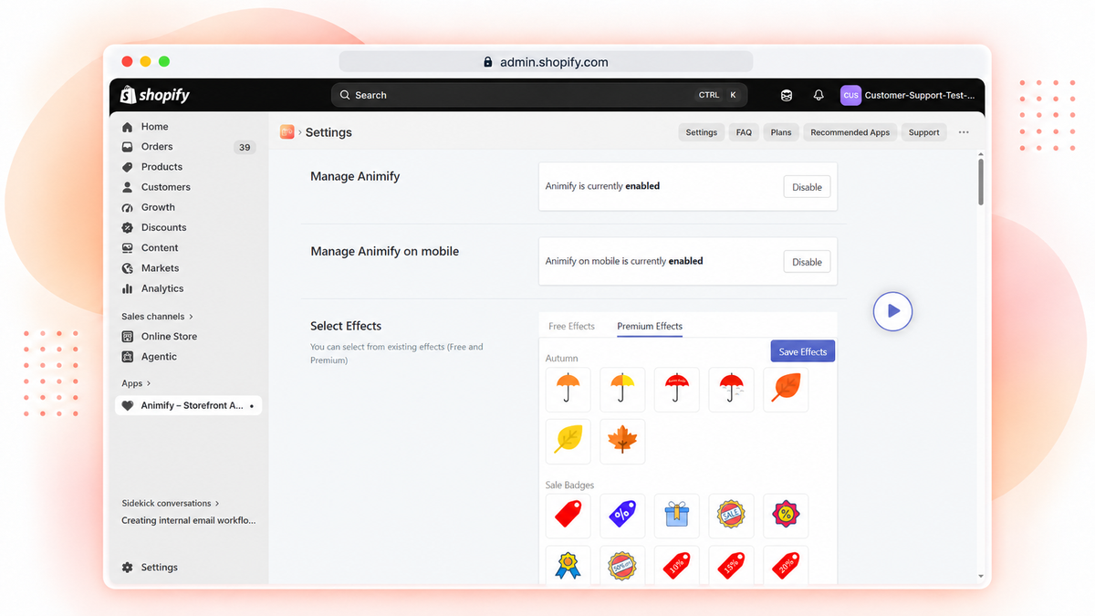 Animify – Storefront Animation app for Shopify