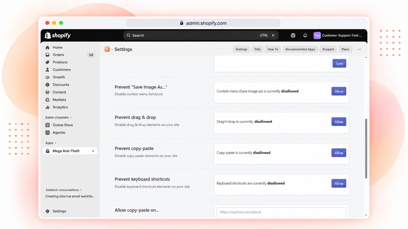 Mega Anti-Theft app for Shopify