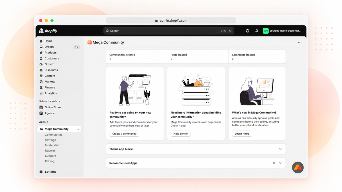 Mega Community app for Shopify