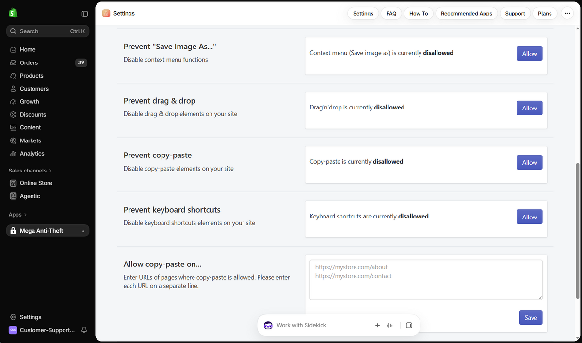 Mega Anti-Theft setup in Shopify