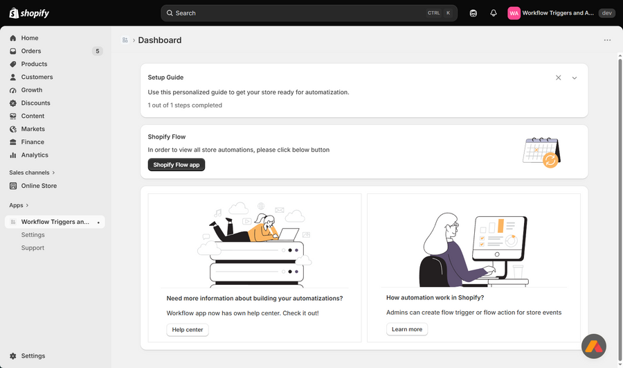 Workflow Triggers and Actions app